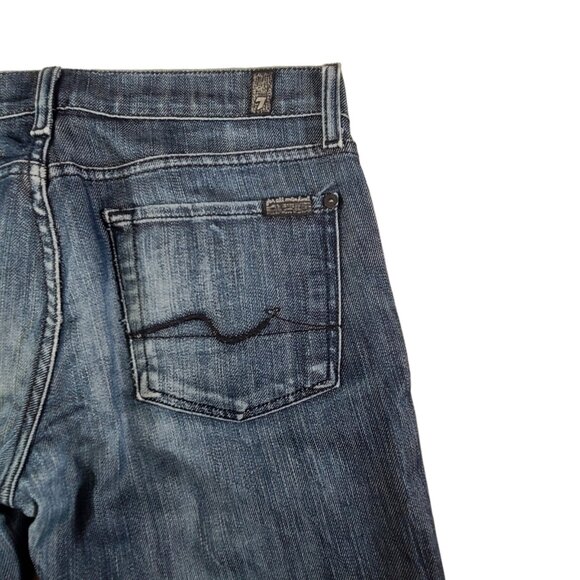 7 For All Mankind Jeans Womens 28 32x24 Straight Leg Medium Wash Low Rise - Picture 9 of 13